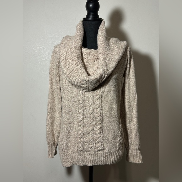 Chelsea28 Sweaters - Chelsea28 Long Cowl Neck Cable Knit Sweater Size Medium